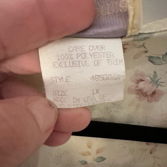 CALIFORNIA DYNASTY Vintage woman floral lace cream satin dainty feminine robe 1X - Picture 6 of 14